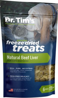 Dr. Tim's Natural Beef Liver Genuine Freeze-Dried Dog & Cat Treats, slide 1 of 1
