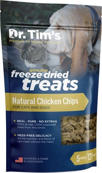 Dr. Tim's Natural Chicken Chips Genuine Freeze-Dried Dog & Cat Treats, 5-oz bag slide 1 of 5