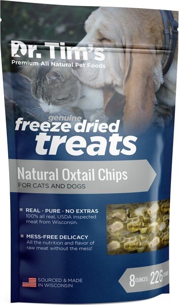 Dr. Tim's Natural Oxtail Chips Genuine Freeze-Dried Dog & Cat Treats, 8-oz bag slide 1 of 5