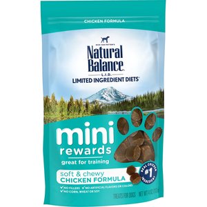 Natural Balance Limited Ingredient Diets Mini-Rewards Chicken Formula Dog Treats, 4-oz bag