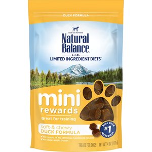 Natural Balance Limited Ingredient Diets Mini-Rewards Duck Formula Dog Treats, 4-oz bag