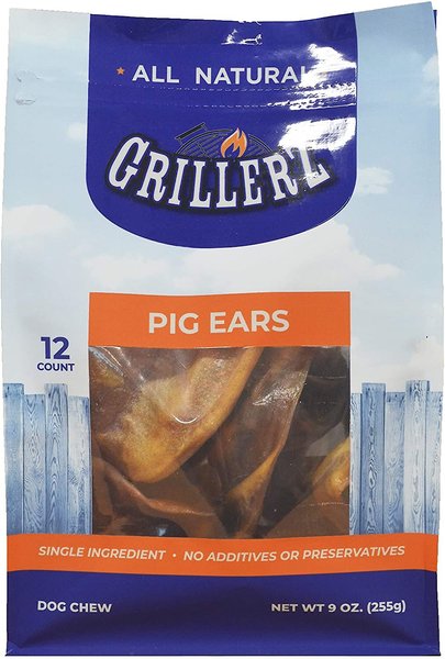 Grillerz Smoked Pig Ears Dog Treats, 12 count slide 1 of 5