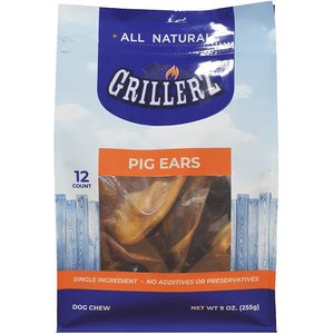 Grillerz Smoked Pig Ears Dog Treats, 12 count