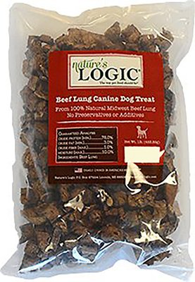 Nature's Logic Beef Lung Dehydrated Dog Treats, 1-lb bag, slide 1 of 1