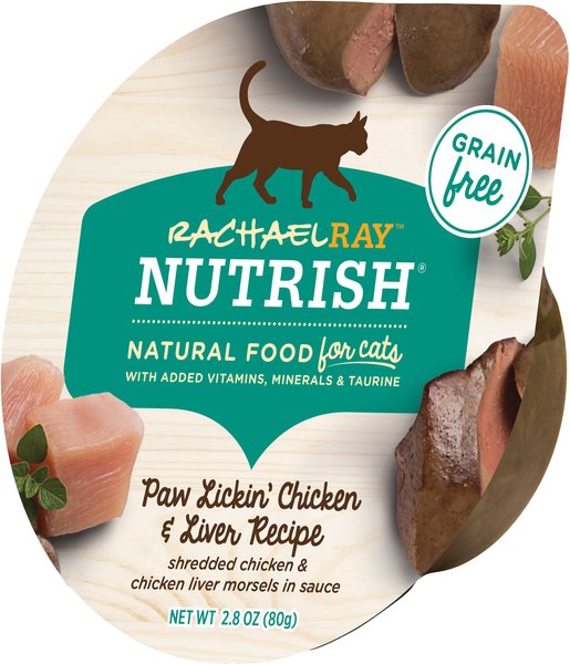Rachael Ray Nutrish Paw Lickin' Chicken & Liver Recipe Natural Grain-Free Wet Cat Food, 2.8-oz, case of 24 slide 1 of 7