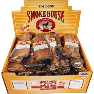 Smokehouse USA 6" Rib Bone Dog Treats, Case of 30