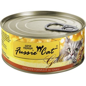 Fussie Cat Super Premium Chicken Formula in Gravy Grain-Free Canned Cat Food, 2.82-oz, case of 24