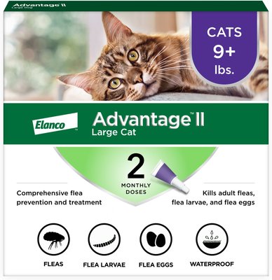 Advantage II Flea Spot Treatment for Cats, over 9 lbs, slide 1 of 1
