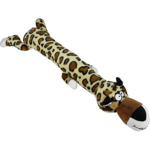 Multipet Dawdler Dudes Squeaky Plush Dog Toy, Leopard