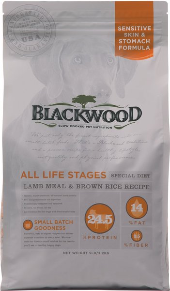 Blackwood Lamb Meal & Brown Rice Recipe Sensitive Skin & Stomach Formula Dry Dog Food, 5-lb bag slide 1 of 7