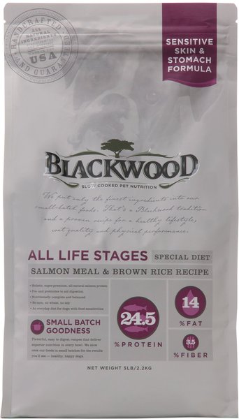 Blackwood Salmon Meal & Brown Rice Recipe Sensitive Skin & Stomach Formula Dry Dog Food, 5-lb bag slide 1 of 7