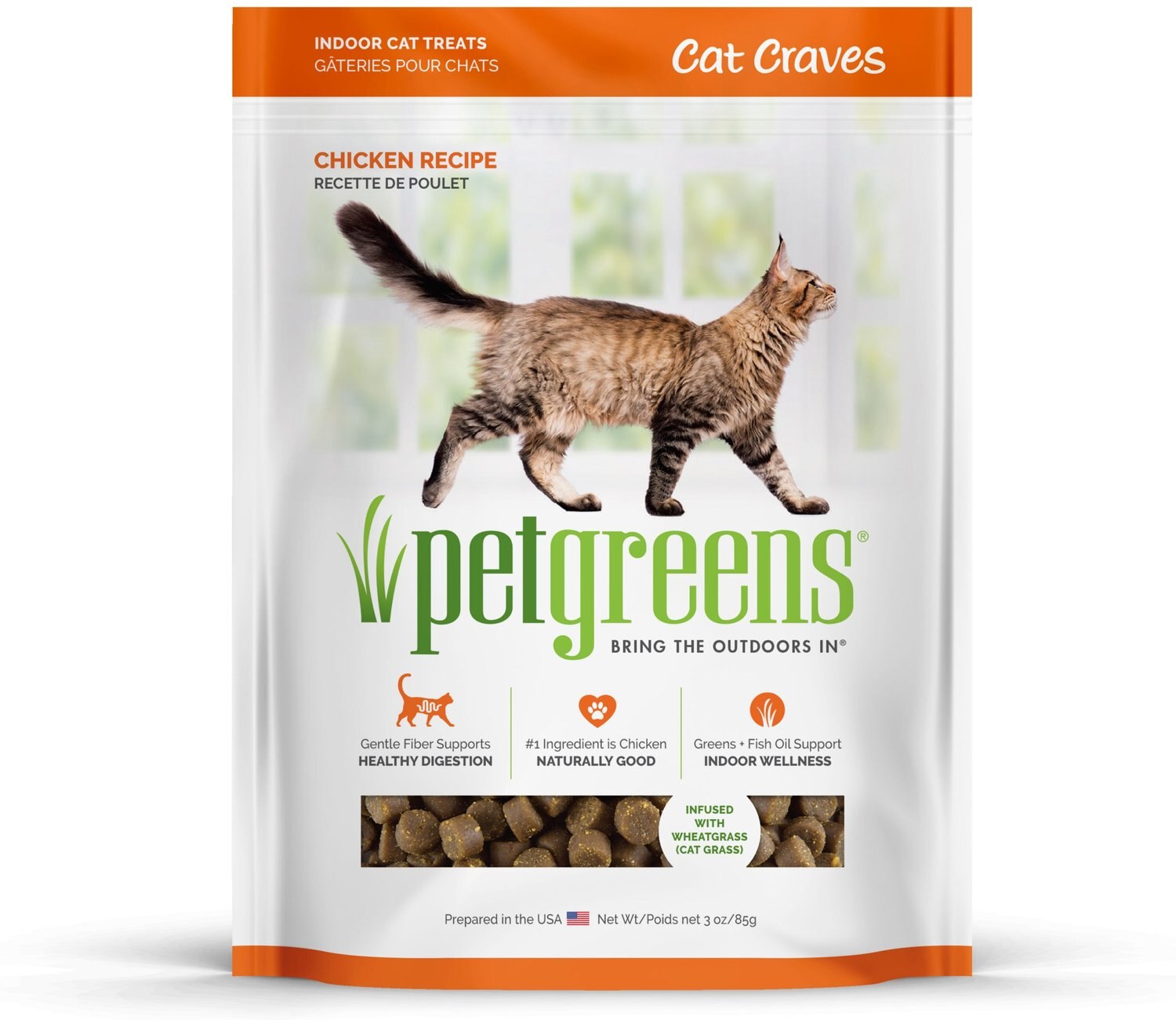 Pet Greens Cat Craves Roasted Chicken SemiMoist Cat Treats, 3oz bag