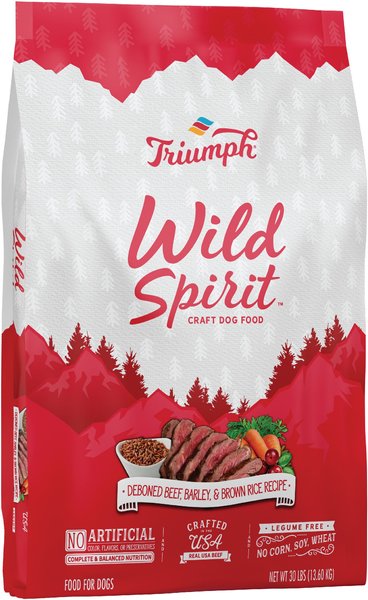 Triumph Wild Spirit Deboned Beef, Barley & Brown Rice Recipe Dry Dog Food, 30-lb bag slide 1 of 2