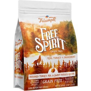 Triumph Free Spirit Grain-Free Deboned Turkey & Sweet Potato Recipe Dry Dog Food, 3-lb bag