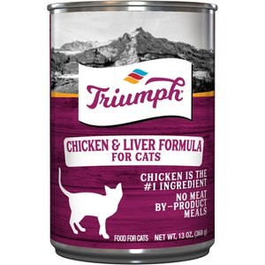 Triumph Chicken 'N Liver Formula Canned Cat Food, 13.2-oz, case of 12