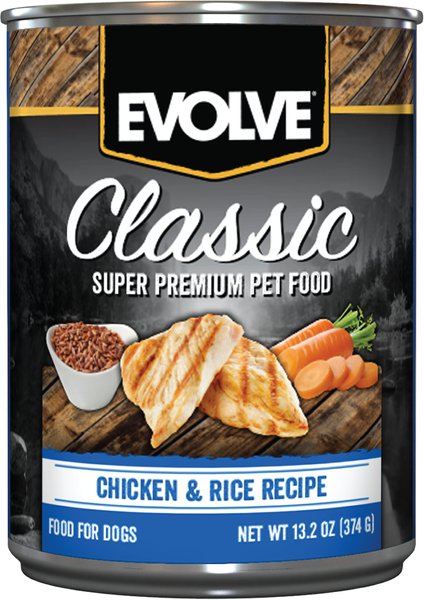 Evolve Classic Chicken & Rice Recipe Canned Dog Food, 13.2-oz, case of 12 slide 1 of 9