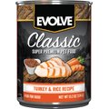 Evolve Classic Turkey & Rice Recipe Canned Dog Food, 13.2-oz, case of 12