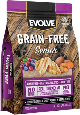 Evolve Deboned Senior Grain-Free Chicken, Sweet Potato & Berry Recipe Dry Dog Food, slide 1 of 1