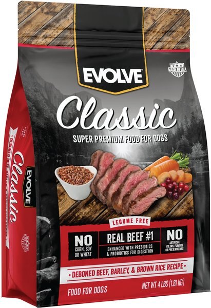 Evolve Classic Deboned Beef, Barley & Brown Rice Recipe Dry Dog Food, 4-lb bag slide 1 of 8