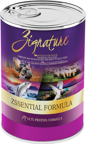 Zignature Zssential Multi-Protein Formula Grain-Free Canned Dog Food, 13-oz, case of 12 slide 1 of 11