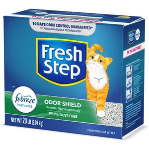 Fresh Step Odor Shield Scented Clumping Clay Cat Litter, 20-ln box