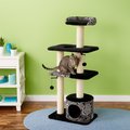 MidWest Feline Nuvo Tower 50.5-in Faux Fur Cat Tree & Condo, Black Floral