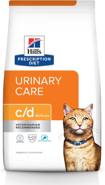 Hill's Prescription Diet c/d Multicare Urinary Care with Ocean Fish Dry Cat Food, 4-lb bag slide 1 of 11