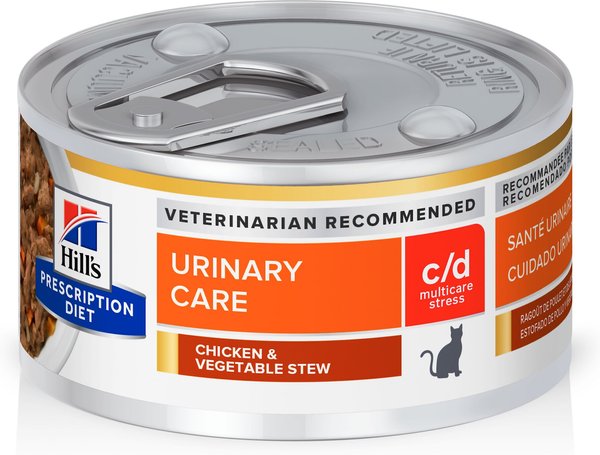 Hill's Prescription Diet c/d Multicare Urinary Care Stress Chicken & Vegetable Stew Wet Cat Food, 2.9-oz, case of 24 slide 1 of 11