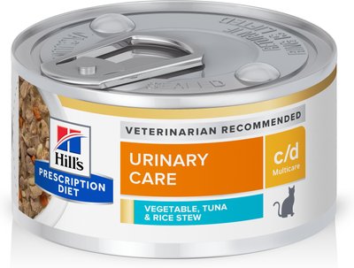 Hill's Prescription Diet c/d Multicare Urinary Care Vegetable, Tuna & Rice Stew Canned Cat Food, slide 1 of 1