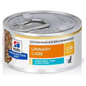 Hill's Prescription Diet c/d Multicare Urinary Care Vegetable, Tuna & Rice Stew Wet Cat Food, 2.9-oz, case of 24