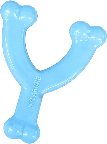 Nylabone Petite Wishbone Puppy Chew Toy, Blue slide 1 of 10
