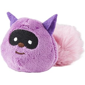 JW Pet Cataction Plush Raccoon with Catnip Cat Toy, Purple