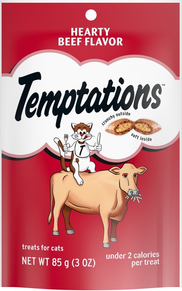 Temptations Hearty Beef Flavor Cat Treats, 3-oz bag slide 1 of 8
