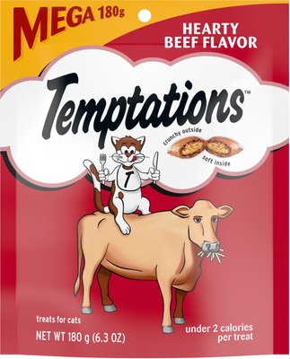 Temptations Hearty Beef Flavor Cat Treats, slide 1 of 1