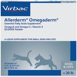 Virbac Allerderm Omegaderm Liquid Skin & Coat Supplement for Cats & Dogs, 28 count