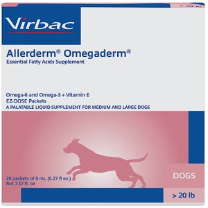 Virbac Allerderm Omegaderm Oil Skin & Coat Supplement for Dogs, 28 count