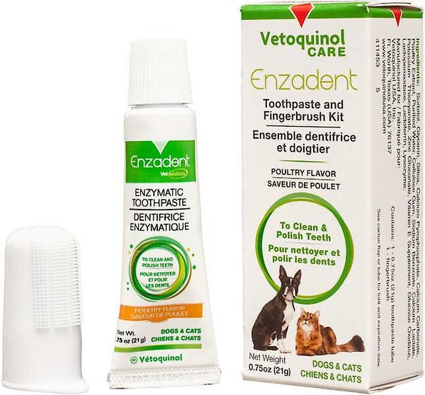 Vetoquinol Enzadent Enzymatic Poultry Flavor Dog & Cat Fingerbrush Dental Kit slide 1 of 7
