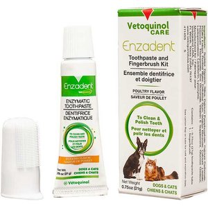 Vetoquinol Enzadent Enzymatic Poultry Flavor Dog & Cat Fingerbrush Dental Kit