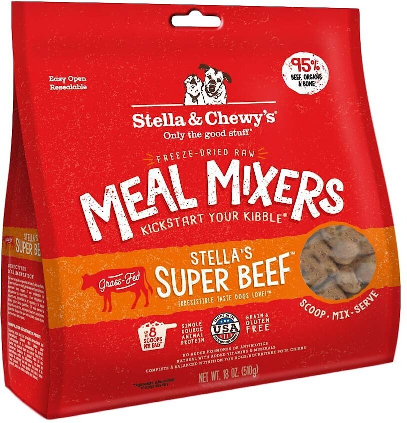 Stella & Chewy's Freeze-Dried Raw Stella's Super Beef Meal Mixers Dog Food Topper, 8 oz. Bag
