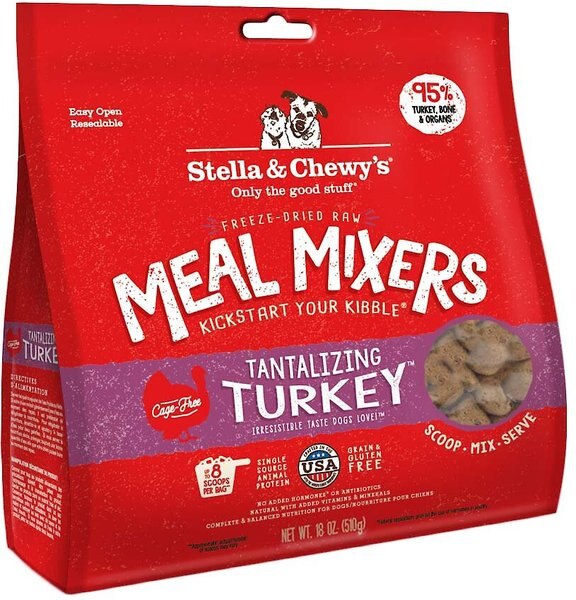 Stella & Chewy's Tantalizing Turkey Meal Mixers Freeze-Dried Raw Dog Food Topper, 18-oz bag slide 1 of 6