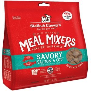 Stella & Chewy's Savory Salmon & Cod Meal Mixers Freeze-Dried Raw Dog Food Topper, 3.5-oz bag