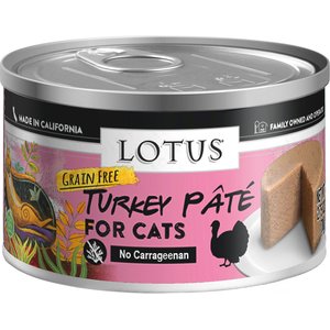 Lotus Turkey Pate Grain-Free Canned Cat Food, 2.75-oz, case of 24