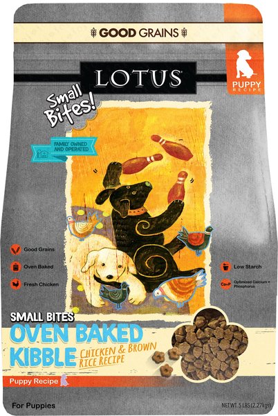 Lotus Oven-Baked Chicken Small Bites Recipe Puppy Dry Dog Food, 5-lb bag slide 1 of 2