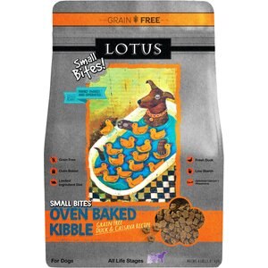 Lotus Oven-Baked Small Bites Grain-Free Duck Recipe Dry Dog Food, 4-lb bag