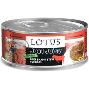 Lotus Just Juicy Beef Shank Stew Grain-Free Canned Dog Food, 5.5-oz, case of 24