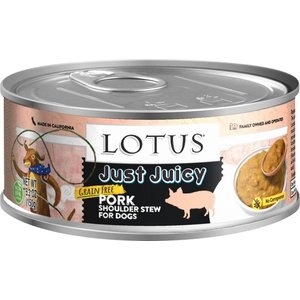 Lotus Just Juicy Pork Shoulder Stew Grain-Free Canned Dog Food, 5.5-oz, case of 24
