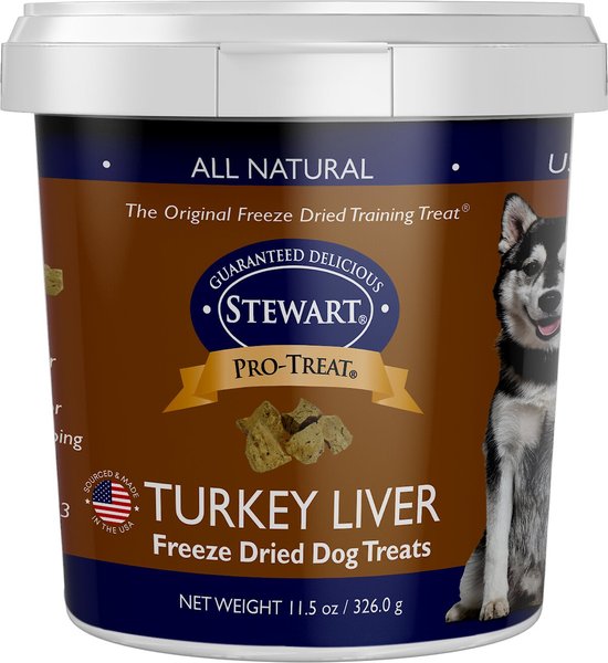 Stewart Pro-Treat Turkey Liver Freeze-Dried Raw Dog Treats, 11.5-oz tub slide 1 of 7