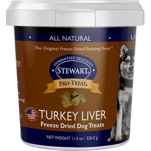 Stewart Pro-Treat Turkey Liver Freeze-Dried Raw Dog Treats, 11.5-oz tub