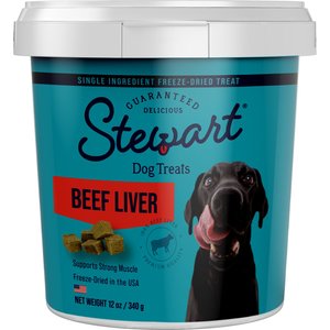 Stewart Pro-Treat Beef Liver Freeze-Dried Raw Dog Treats, 12-oz tub