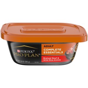 Purina Pro Plan Savory Meals Braised Beef & Wild Rice Entree Wet Dog Food, 10-oz tub, case of 8